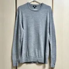 ユニクロ エクストラファインメリノクルーネックセーター 03 グレー Lサイズ