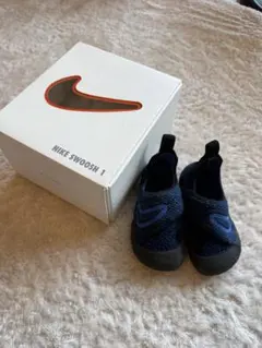 Nike 12cm Flyknit ベビー スニーカー 紺 スウォッシュ 箱付