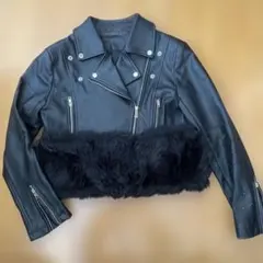 難あり レザー・ファーライダースジャケット