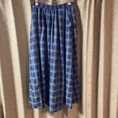 チェック柄ロングスカート