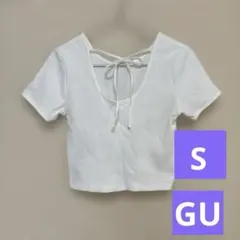 GUバックオープン Tシャツ一度着用のみ 白 ホワイト2025年 リボンのサムネイル