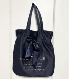 Maison de FLEUR トートバッグ ネイビー リボンのサムネイル