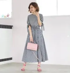 OBLI オブリ ギンガムチェックワンピース