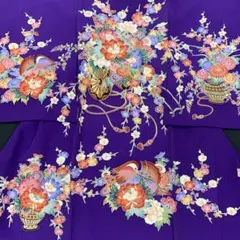 新品（純古典仕様）お宮参り 産着 祝着 京友禅染 本金彩 四季花王朝