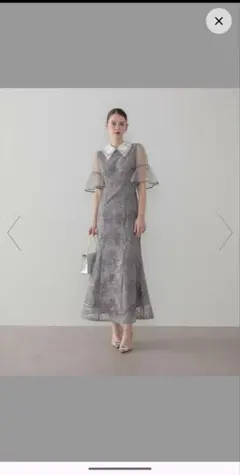 フラワーレースカラースパンコールマーメイドワンピースドレス結婚式