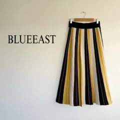 BLUEEAST 配色ストライプ　ニットフレアスカート　プリーツスカート