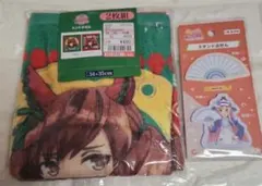 ウマ娘 プリティーダービー　ウマ娘×しまむら ハンドタオル 2枚、理事長ふせん