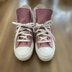 CONVERSE ピンク ハイカット厚底 24.5 ハートパッチPLST