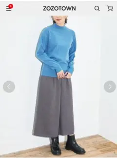Honeys　ツイードガウチョパンツ　チャコールグレー　М