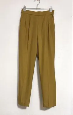 グローバルワーク ウツクシルエット マスタードイエロー テーパードパンツ