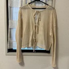 LOWRYSFARM 2way メッシュリボンカーでロングスリーブ ショート丈