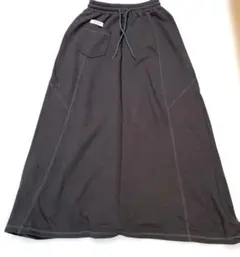 ロングスカート フレアスカート ダークグレー　秋冬