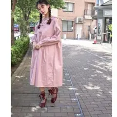 merry jenny ピンク フリル付き リボン ワンピース 春