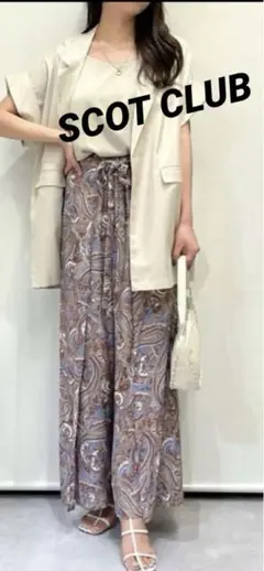 美品　スコットクラブ　ペイズリー柄ワイドパンツ