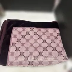 CELINE ウールブランケット マカダム ハート柄 ブラウン - メルカリ