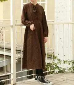 earth music&ecology　2wayボウタイワンピース　ドット柄