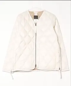 TAION/ミリタリー ダブルジップ Vネックダウン ジャケット