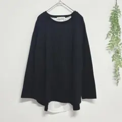 7985 シューラルー 長袖カットソー 重ね着風 トップス シンプル ベーシック