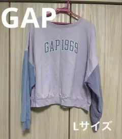 【GAP】ブロックカラートレーナー　レディーズ　Lサイズ　むらさき　ピンク　古着