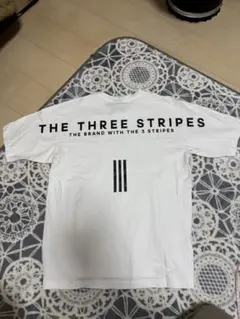 adidas THE THREE STRIPES Tシャツ ホワイト　Ｌサイズ