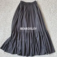 美品　ビアズリー ダブルプリーツティアードスカート ネイビー