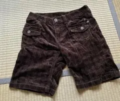 ブラウン 秋冬用 コールテンパンツ 前後ろポケットありタイツの上