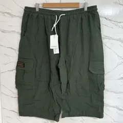 2XL☘️エルパンツ メンズ 夏 7分丈 ハーフパンツ ゆったり グリーンのサムネイル