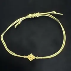 radiu ブレスレット ゴールドカラー レザーコード