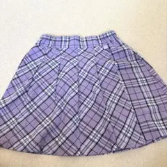 GU キッズ　チェックスカート　紫　140のサムネイル