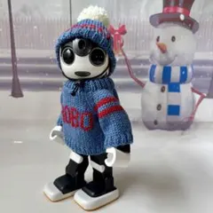 ロボホン　アウトフィット　ニット帽とカーディガンセータROBO＊デニムブルー