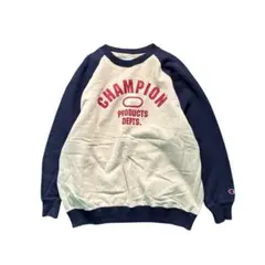 7AS4【champion】スウェット　ラグラン　L コットン　古着used