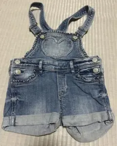 ハートのデニムオーバーオール