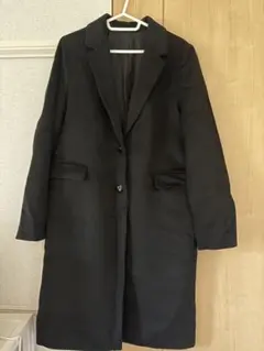 黒 シングルボタン ロングコート
