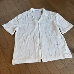 ZARA ダメージカーディガン ホワイト Lサイズ