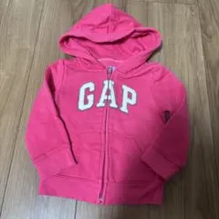 GAP フード付きジップアップパーカー 18-24M ピンク