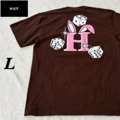 美品！HUF 半袖Tシャツ L ブラウン ウサギ サイコロ