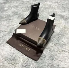 【未使用美品】GUCCI 本革 スタッズ サイドゴア〈参考価格63,060円〉のサムネイル