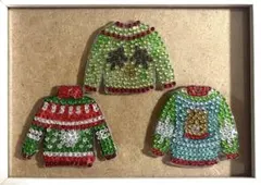 チャーム セーター型 ビーズ装飾 ストラップ用 キーホルダー用 オーナメント用