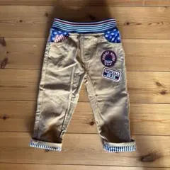 星柄ポケット付きベージュロングパンツ