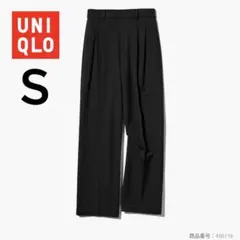 ユニクロ タックワイドパンツ S 黒