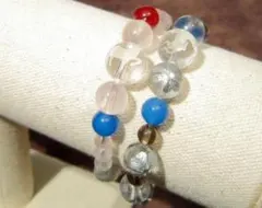 水晶、ローズクォーツ、ラブラドライトなどのブレスレット2本セット