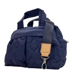 未使用級　パトリックコックス　ショルダーバッグ　2way　ロゴ　紺色　斜め掛け◎