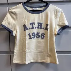 未使用 H&M コットンフィットTシャツ ライトイエロー フィンガー ミニT Mのサムネイル