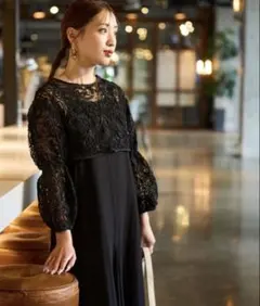 405h*美品 サラマリカ スパークルスパンコール刺繍トップス F ブラック