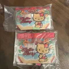 サンリオキャラクターズ プールバッグ風ミニポーチ2 ハローキティ　日焼け