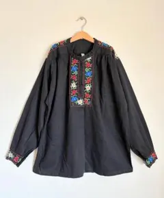 ヨーロッパビンテージチロル刺繍プルオーバーシャツ/フォークダンス/民族衣装/民芸のサムネイル
