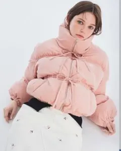 epine é ribbon muffler down coat pink epine é ribbon muffler down coat pink - メルカリ