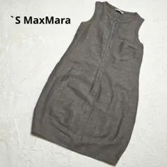 美品✨ エスマックスマーラ ノースリーブワンピース コットン リネン混 シルク混