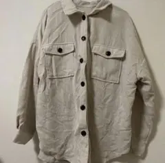 ベージュ コーデュロイ シャツ