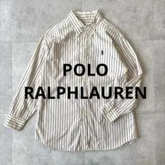 ポロラルフローレン BDシャツ ポロシャツ ストライプ柄 ポニー刺繍 長袖 S